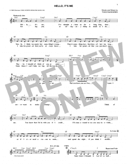 page one of Hello, It's Me (Lead Sheet / Fake Book)