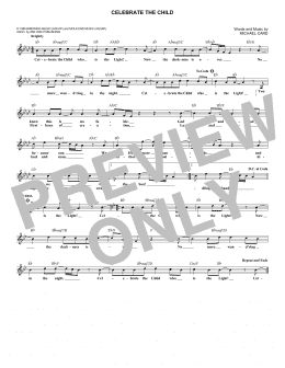 page one of Celebrate The Child (Lead Sheet / Fake Book)