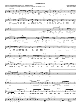page one of Share Love (Lead Sheet / Fake Book)