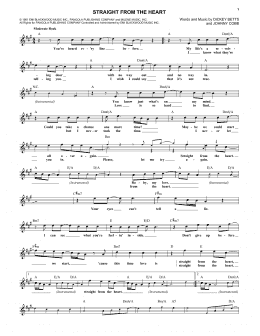 page one of Straight From The Heart (Lead Sheet / Fake Book)