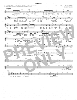 page one of I Swear (Lead Sheet / Fake Book)