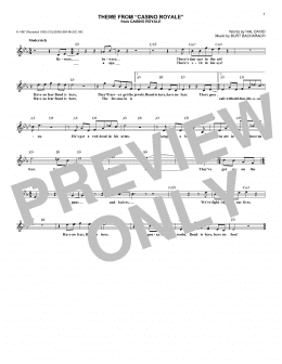 page one of Theme From Casino Royale (Lead Sheet / Fake Book)