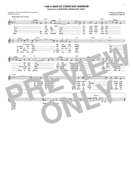 page one of I Am A Man Of Constant Sorrow (Lead Sheet / Fake Book)