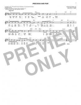 page one of Precious And Few (Lead Sheet / Fake Book)