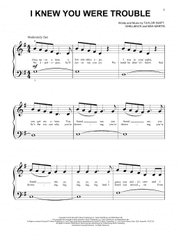 page one of I Knew You Were Trouble (Beginning Piano Solo)