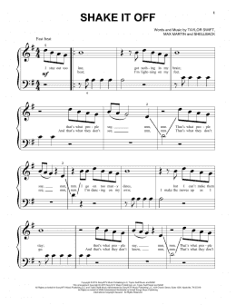 page one of Shake It Off (Beginning Piano Solo)