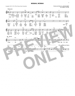 page one of Woman, Woman (Lead Sheet / Fake Book)