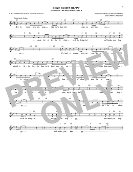 page one of Come On Get Happy (Lead Sheet / Fake Book)