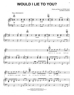 page one of Would I Lie To You? (Piano, Vocal & Guitar Chords (Right-Hand Melody))