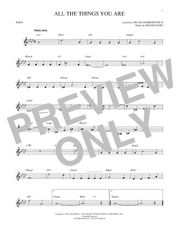 page one of All The Things You Are (French Horn Solo)