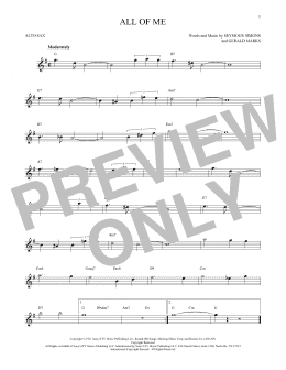 page one of All Of Me (Alto Sax Solo)