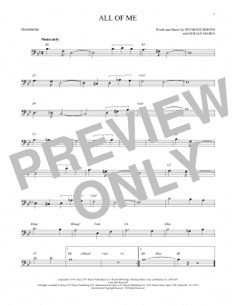 page one of All Of Me (Trombone Solo)