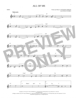 page one of All Of Me (French Horn Solo)
