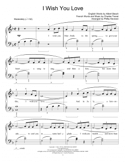 page one of I Wish You Love (arr. Phillip Keveren) (Educational Piano)