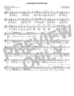 page one of Alexander's Ragtime Band (Lead Sheet / Fake Book)