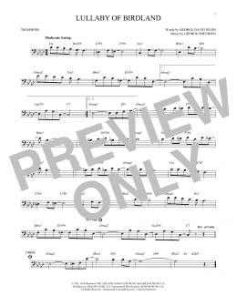 page one of Lullaby Of Birdland (Trombone Solo)
