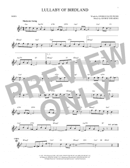 page one of Lullaby Of Birdland (French Horn Solo)