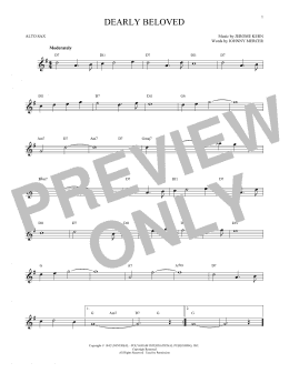 page one of Dearly Beloved (Alto Sax Solo)