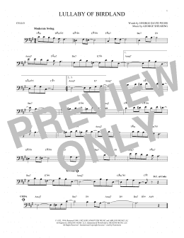 page one of Lullaby Of Birdland (Cello Solo)