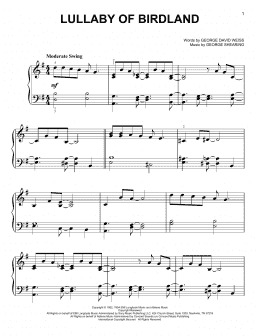 page one of Lullaby Of Birdland (Easy Piano)