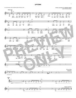 page one of Uptown (Lead Sheet / Fake Book)