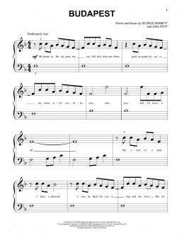 page one of Budapest (Beginning Piano Solo)