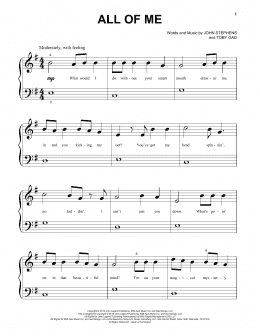 page one of All Of Me (Beginning Piano Solo)