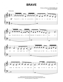 page one of Brave (Big Note Piano)