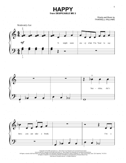 page one of Happy (Beginning Piano Solo)