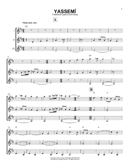 page one of Yassemi (Guitar Ensemble)