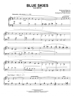 page one of Blue Skies (arr. Phillip Keveren) (Piano Solo)