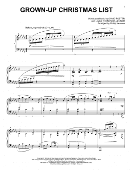 page one of Grown-Up Christmas List (arr. Phillip Keveren) (Piano Solo)