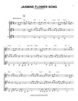 page one of Jasmine Flower Song (Guitar Ensemble)