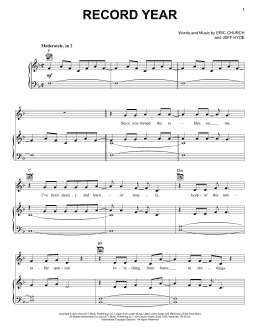 page one of Record Year (Piano, Vocal & Guitar Chords (Right-Hand Melody))
