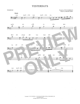 page one of Yesterdays (Trombone Solo)