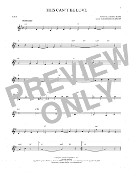 page one of This Can't Be Love (French Horn Solo)