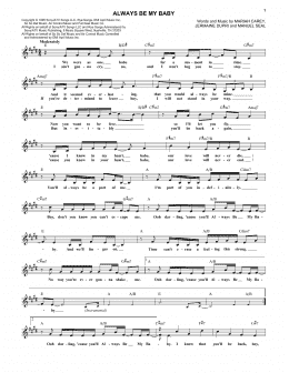 page one of Always Be My Baby (Lead Sheet / Fake Book)