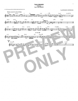 page one of Taxi Driver (Theme) (Lead Sheet / Fake Book)