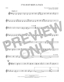 page one of I've Just Seen A Face (French Horn Solo)