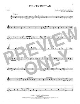 page one of I'll Cry Instead (French Horn Solo)