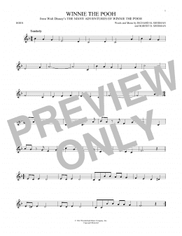 page one of Winnie The Pooh (from The Many Adventures Of Winnie The Pooh) (French Horn Solo)
