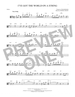 page one of I've Got The World On A String (Viola Solo)