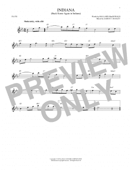 page one of Indiana (Back Home Again In Indiana) (Flute Solo)