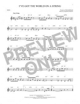 page one of I've Got The World On A String (French Horn Solo)