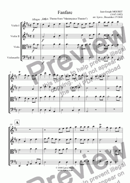 page one of "Fanfare" (Rondeau)