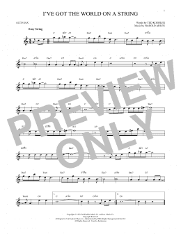 page one of I've Got The World On A String (Alto Sax Solo)