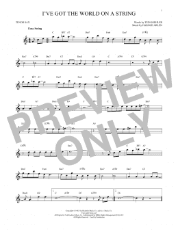 page one of I've Got The World On A String (Tenor Sax Solo)