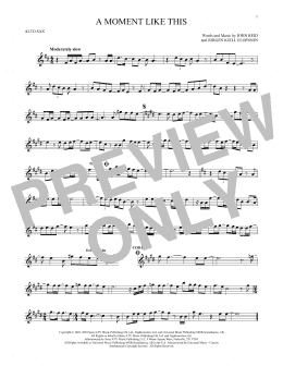 page one of A Moment Like This (Alto Sax Solo)