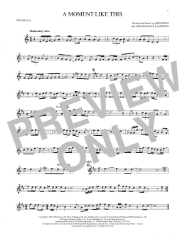 page one of A Moment Like This (Tenor Sax Solo)