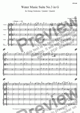 page one of Water Music Suite No.3 in G
